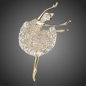 brošňa tanečnica zlatá