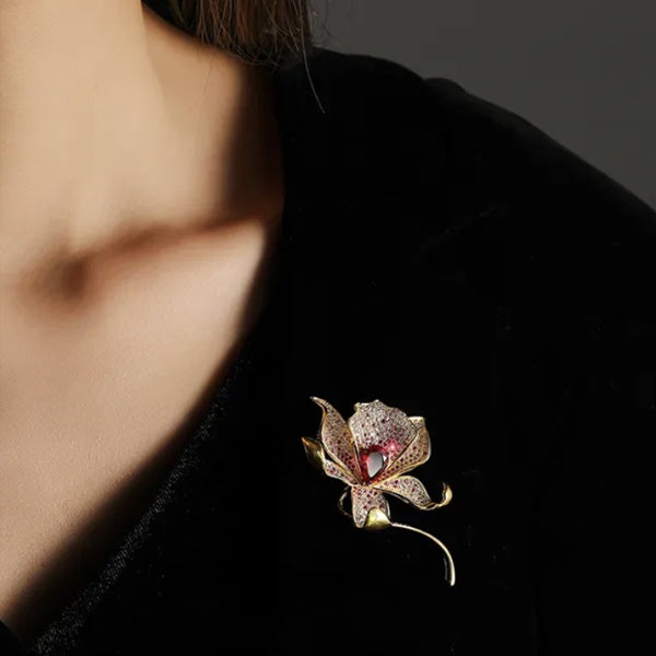 Brošňa luxusná ružový kvet  Violleta