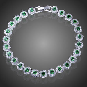 dámsky náramok lucusnej bižutérie zelené zirkóny