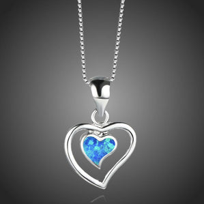 Náhrdelník srdce s modrým opálom Phelle Levessia