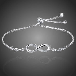 Náramok s krištáľmi Nekonečno biely