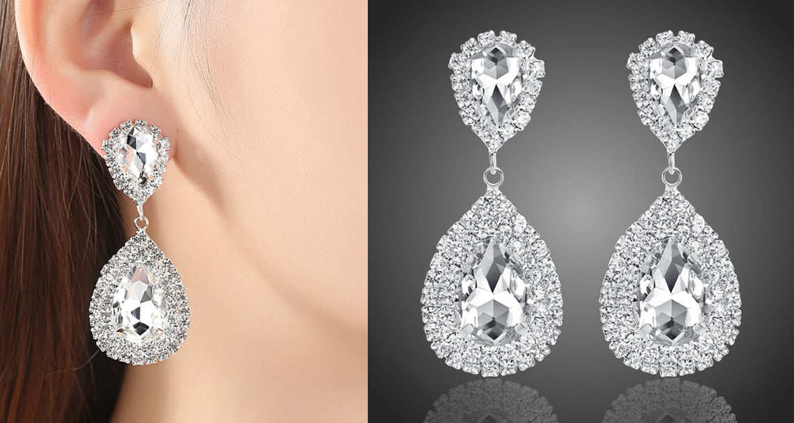 Náušnice kvapky s krištáĺmi Nathania