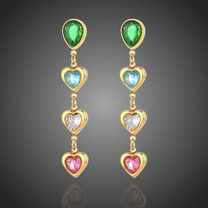 náušnice farebné srdcia z cirurgickej ocele