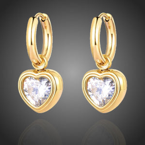 náušnice srdcia číre z chirurgickej ocele