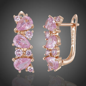 Náušnice s ružovymi zirkónmi Calendre