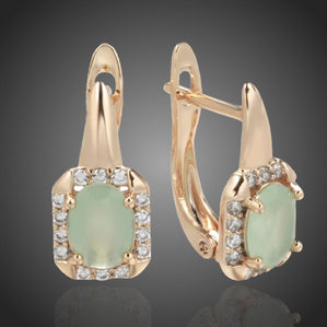 Náušnice so zeleným zirkónom Nessie