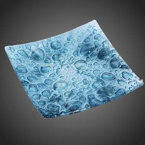 originalna misa z modrého bublinkového skla