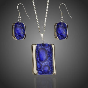 Set Arte sklenený modrý bublinkový dizajn obdl.