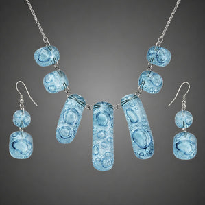 Set Arte sklenený tyrkys bublinkový Elegante