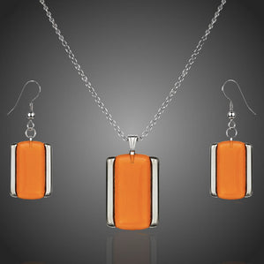 Set Arte sklenený oranžový obĺžnikový