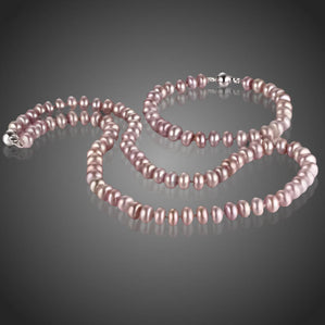 set s ružovými riečnymi perlami elegantný