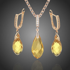 Set s visiacimi kvapkami so žltými krištáľmi Sarraha