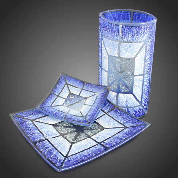 Originálne misy Arte modré čriepkové sklo Oko Oceánu