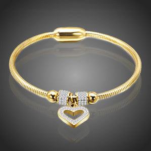 Náramok srdce z chirurgickej ocele Valentinia