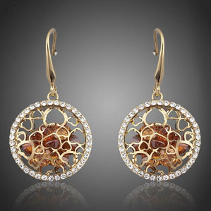 náušnice kruhy s oranžovými zirkónmi