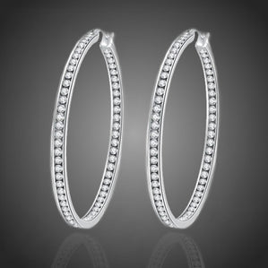 náušnice kruhy z chirurgickej ocele s krištáľmi