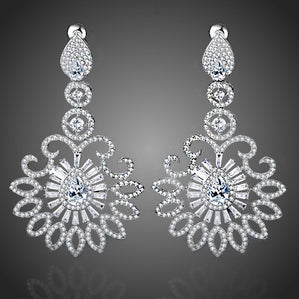 náušnice kvety dlhé spoločenská a svadobná bižutéria