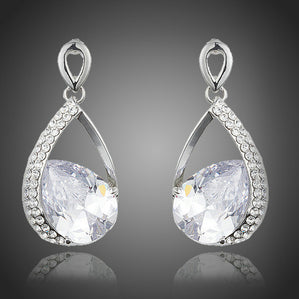 náušnice dlhé kvapky so zirkónmi luxusná bižutéria