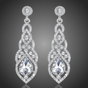 spoločenské a svadobné náušnice dlhé kvapky 