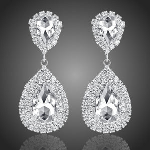 spoločenské a svadorbné náušnice visiace veľké kvapky