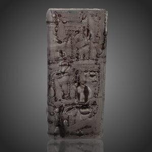 originálna váza hnedá maľovaná stredná hranatá