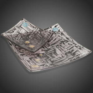 originálne misy hnedé maľované so zlatom