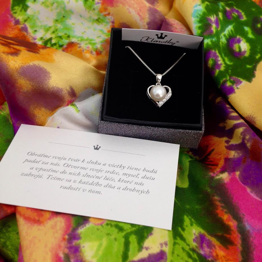 Náhrdelník srdce perla Lucette