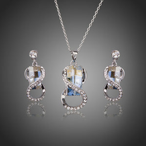 set nekonečno s modrými krištáľmi